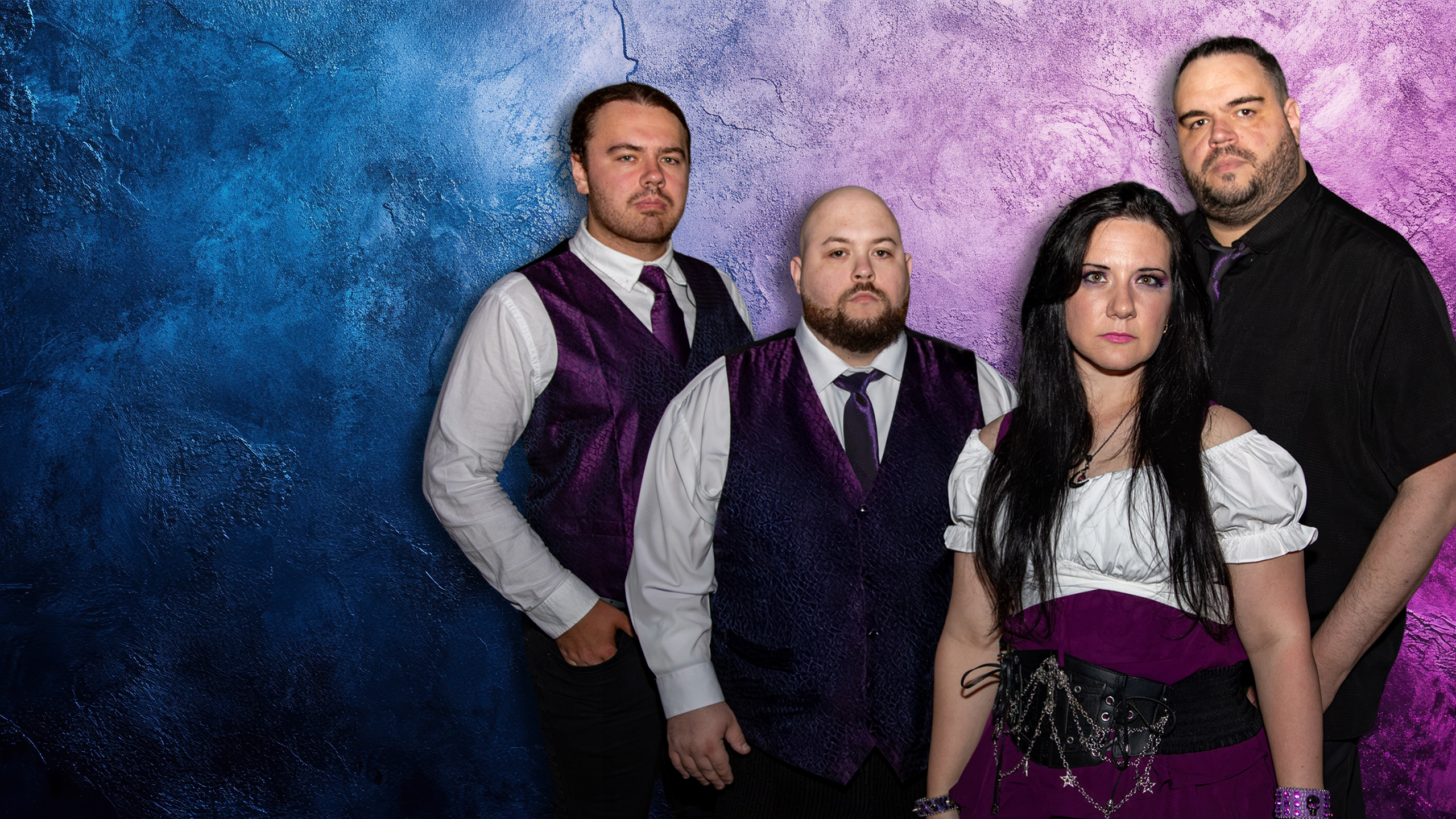Surrender in Silence performing live in purple stage light